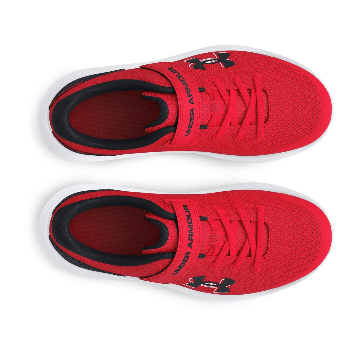 Детские кроссовки для мальчиков с сетчатым верхом UA BPS Surge 4 AC Under Armour, Red Black Black — фото 3