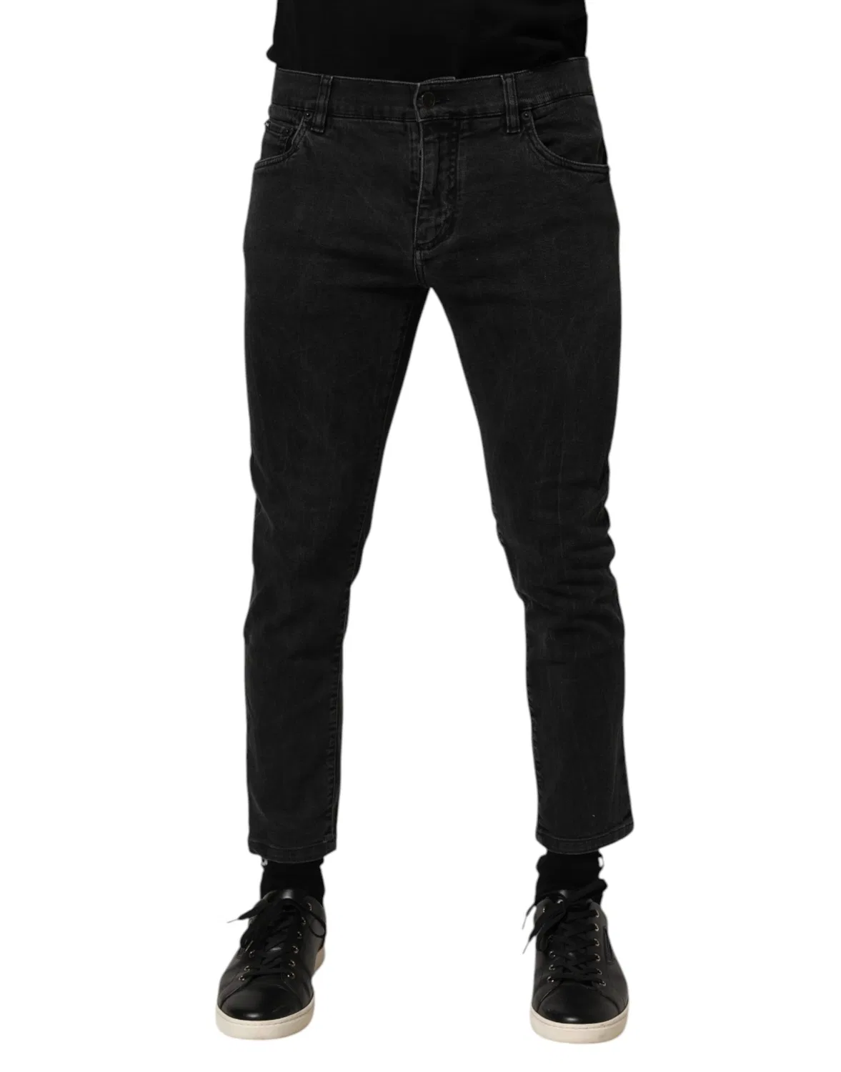 Мужские джинсы-брюки с логотипом Denim Trouser Dolce & Gabbana, Dark Gray — фото 2