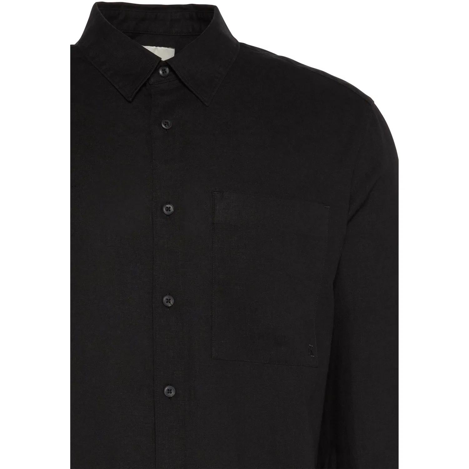Мужская льняная рубашка SOLID LINEN CLASSIC Calvin Klein, Black — фото 4