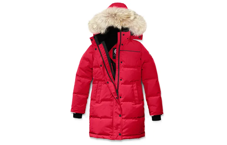 Детский пуховик с капюшоном утепленный Canada Goose, Red