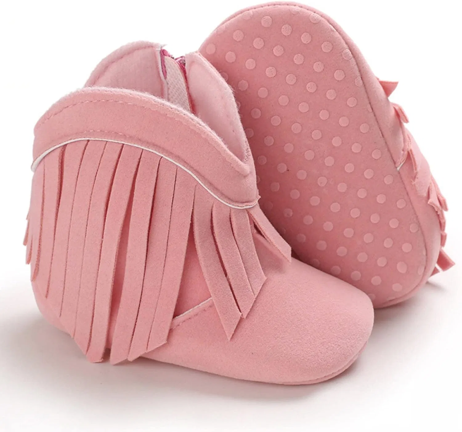 Детские ботинки-челси на шнуровке с боковой молнией Combat Boots, Pink — фото 4