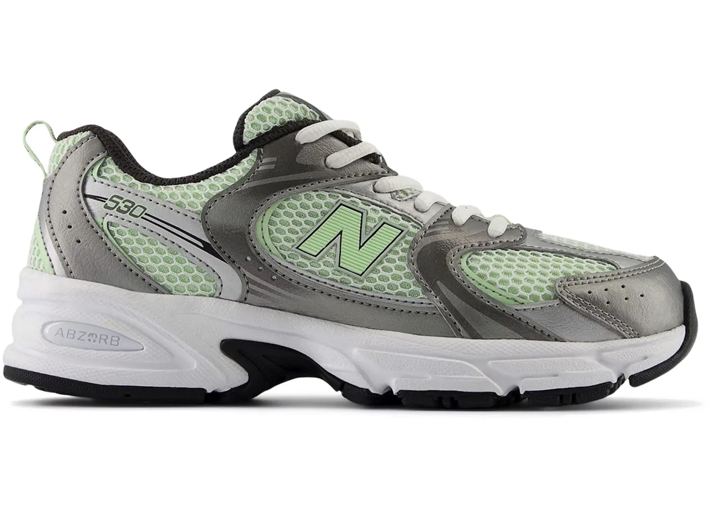 Детские кроссовки с длинным шнурком New Balance 530, Dark Silver Metallic/Melon Water