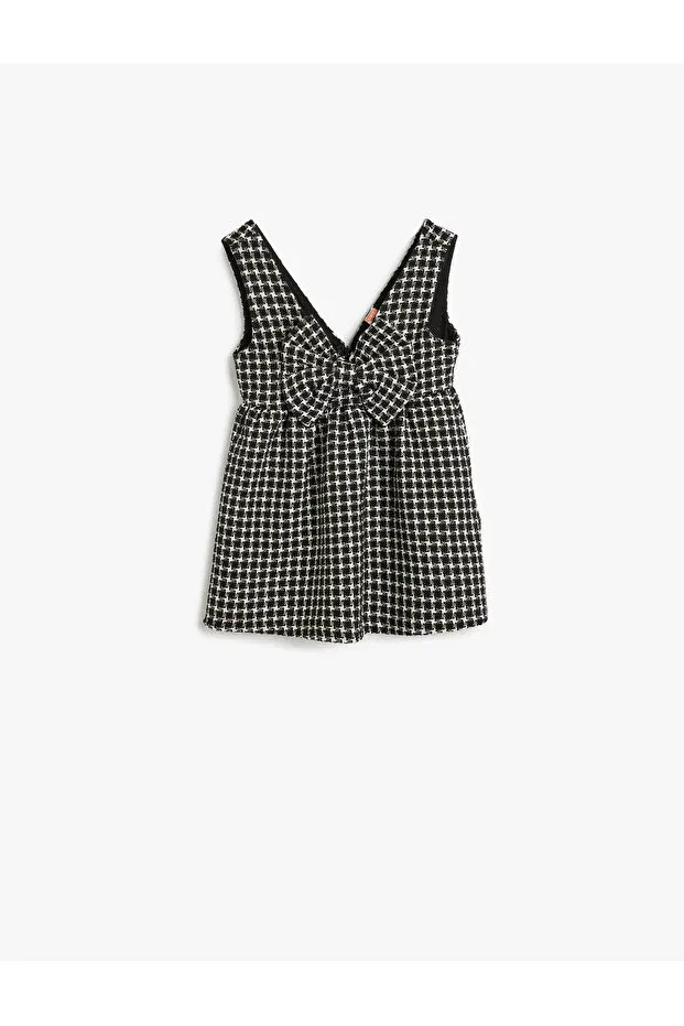 Детское платье для девочек твидовое Koton, Black Patterned