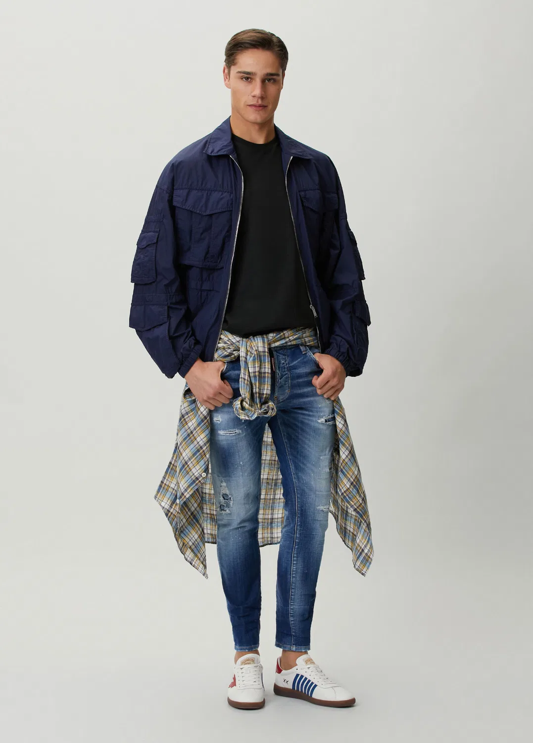 Плащ Dsquared2 Dyed Nylon Kargo, navy — фото 2