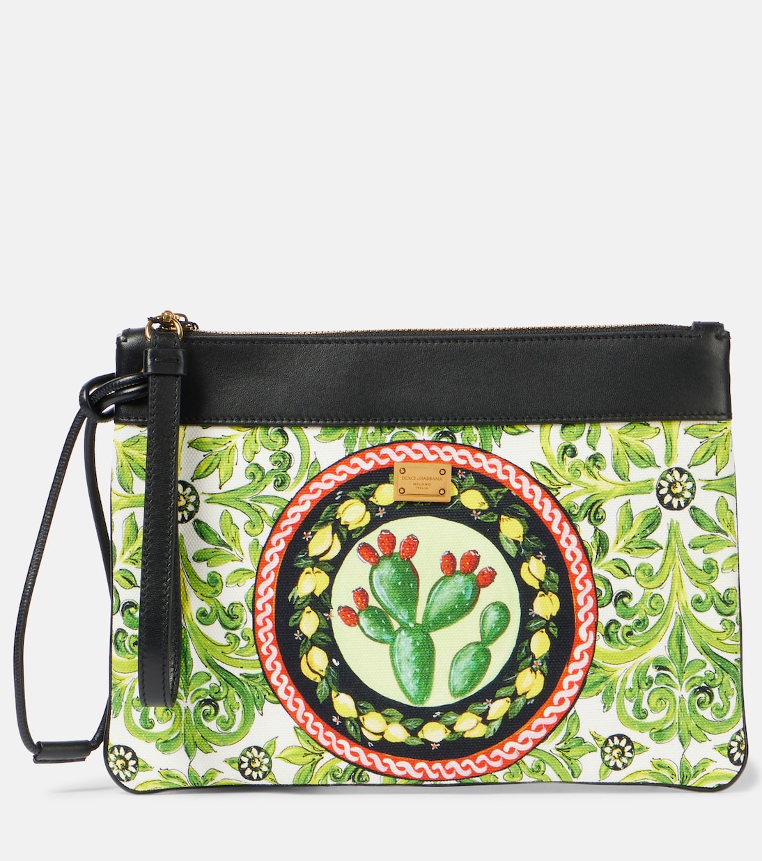 

Клатч из ткани с кожаной отделкой Printed Dolce&Gabbana, MYT Cactus F.Verde