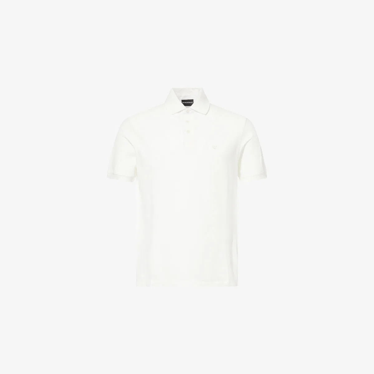 Поло из хлопкового пике с коротким рукавом, стандартного кроя Emporio Armani, белый