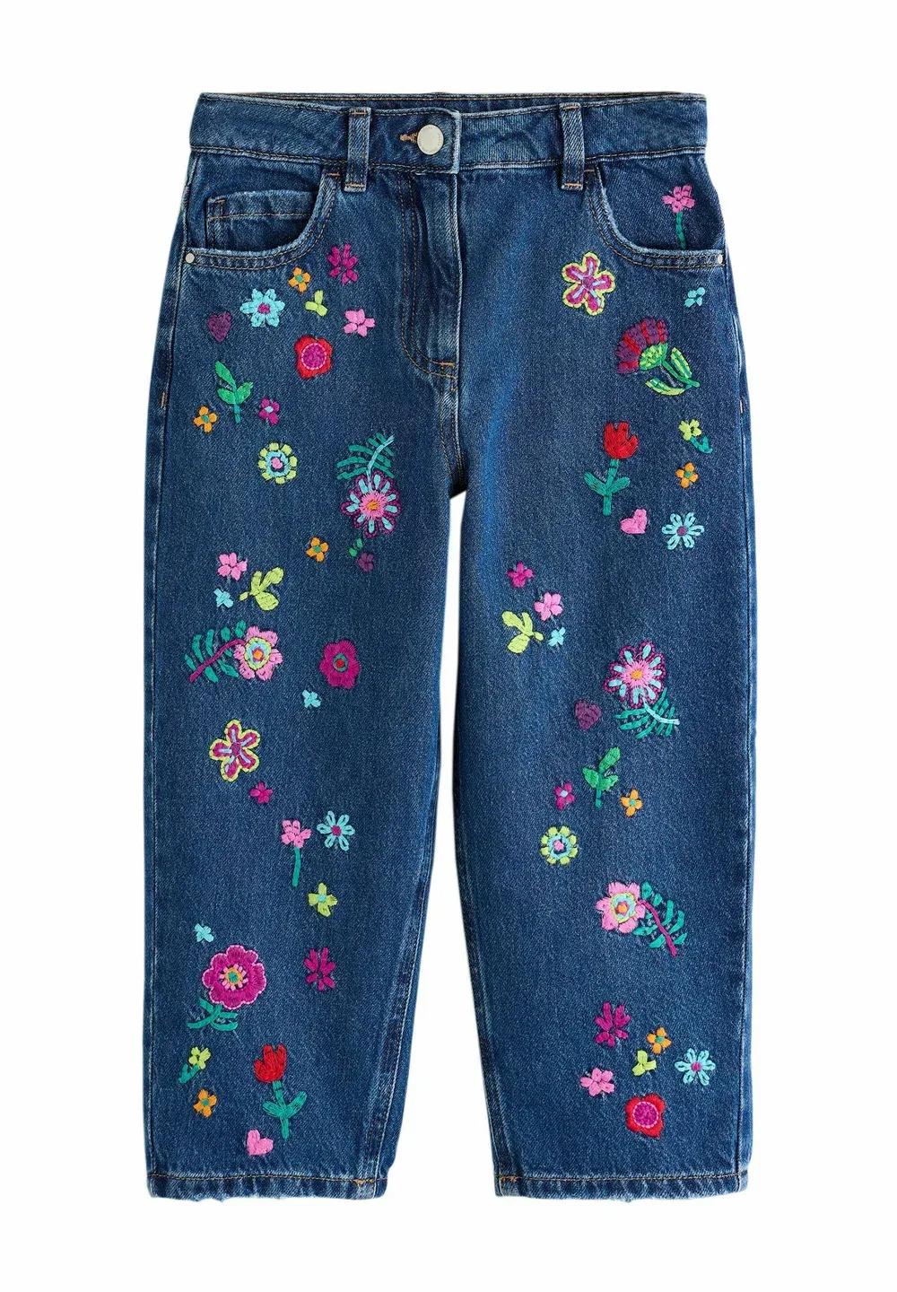 Джинсы прямого кроя - стандартного кроя - джинсы свободного кроя Next, Floral Embroidery — фото 4