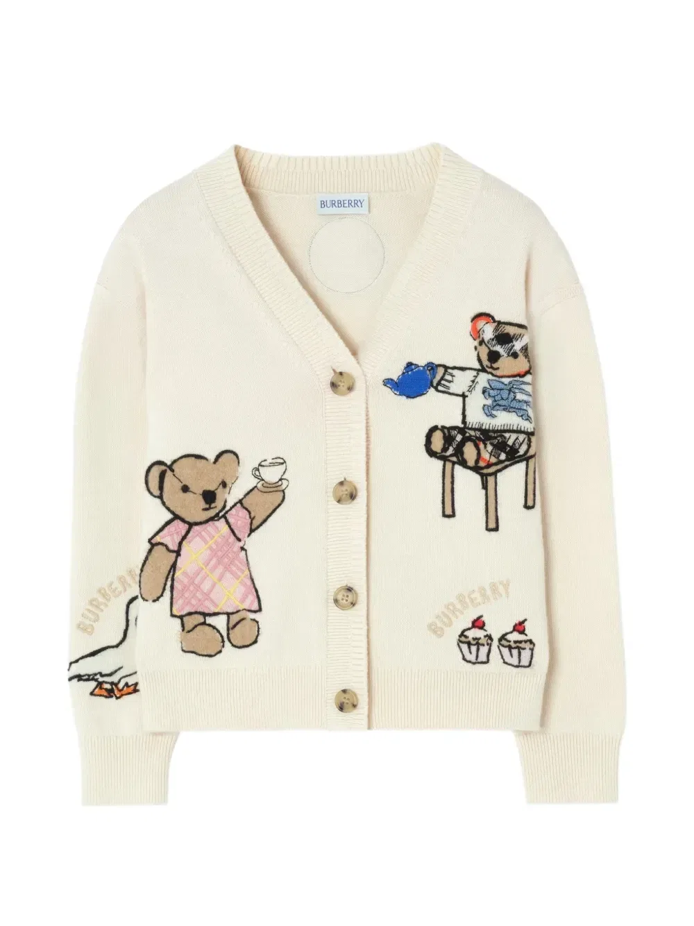 Кардиган Tea Party Burberry Kids, белый