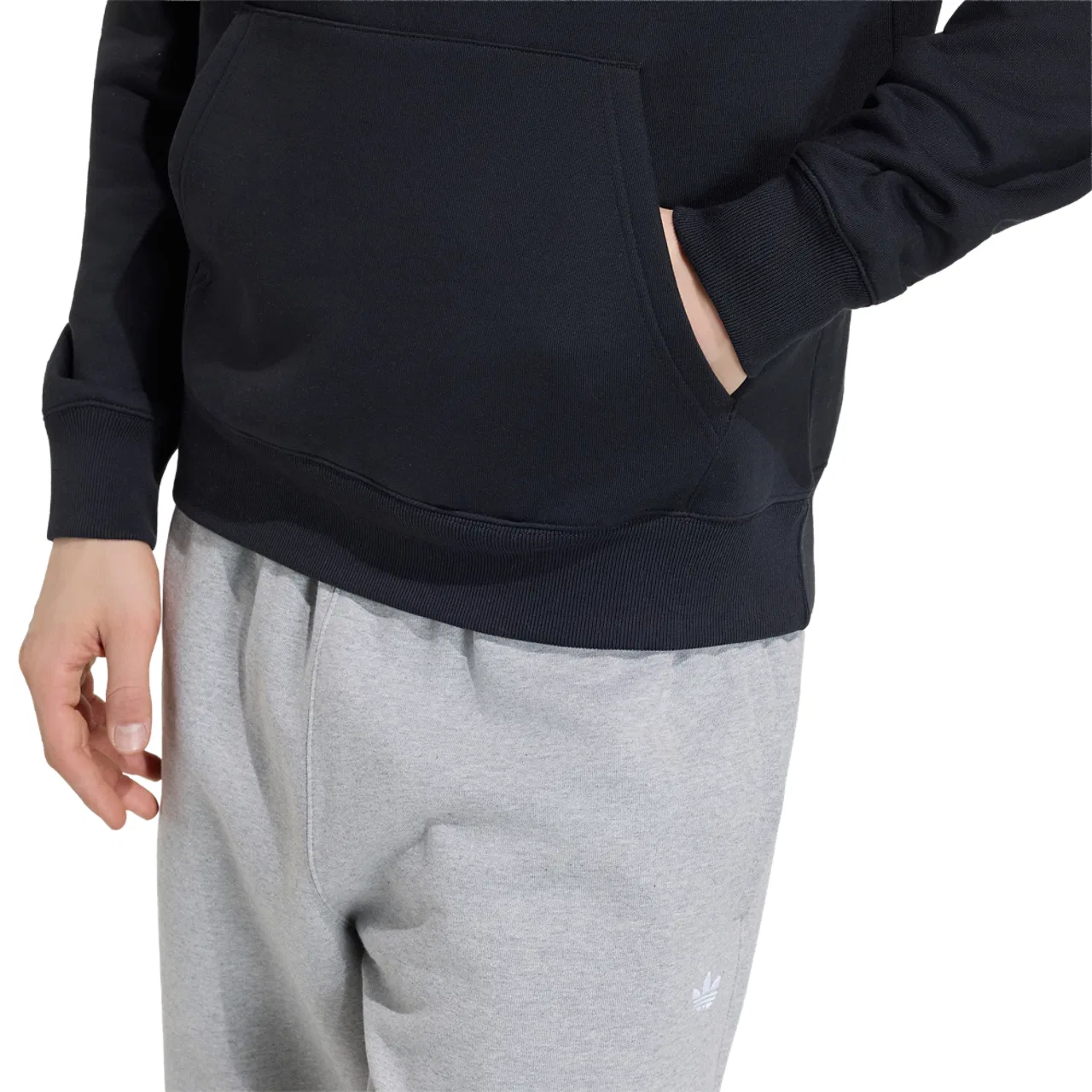 Мужское худи Trefoil Essentials Adidas, черный — фото 4