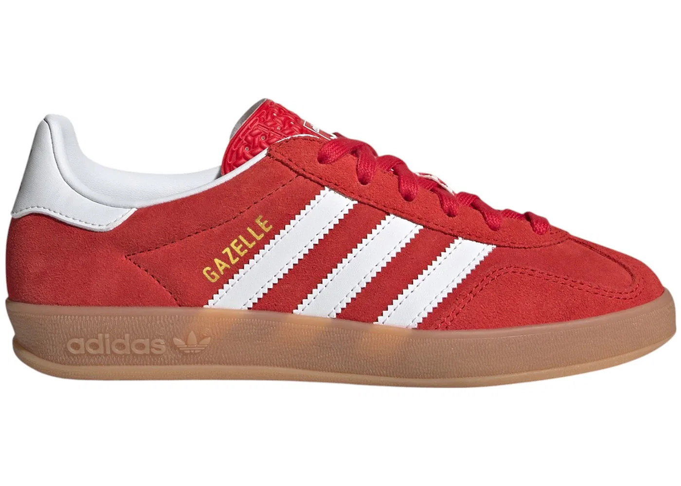 Детские кроссовки с низким профилем Adidas Gazelle Indoor, Better Scarlet Cloud White Gum