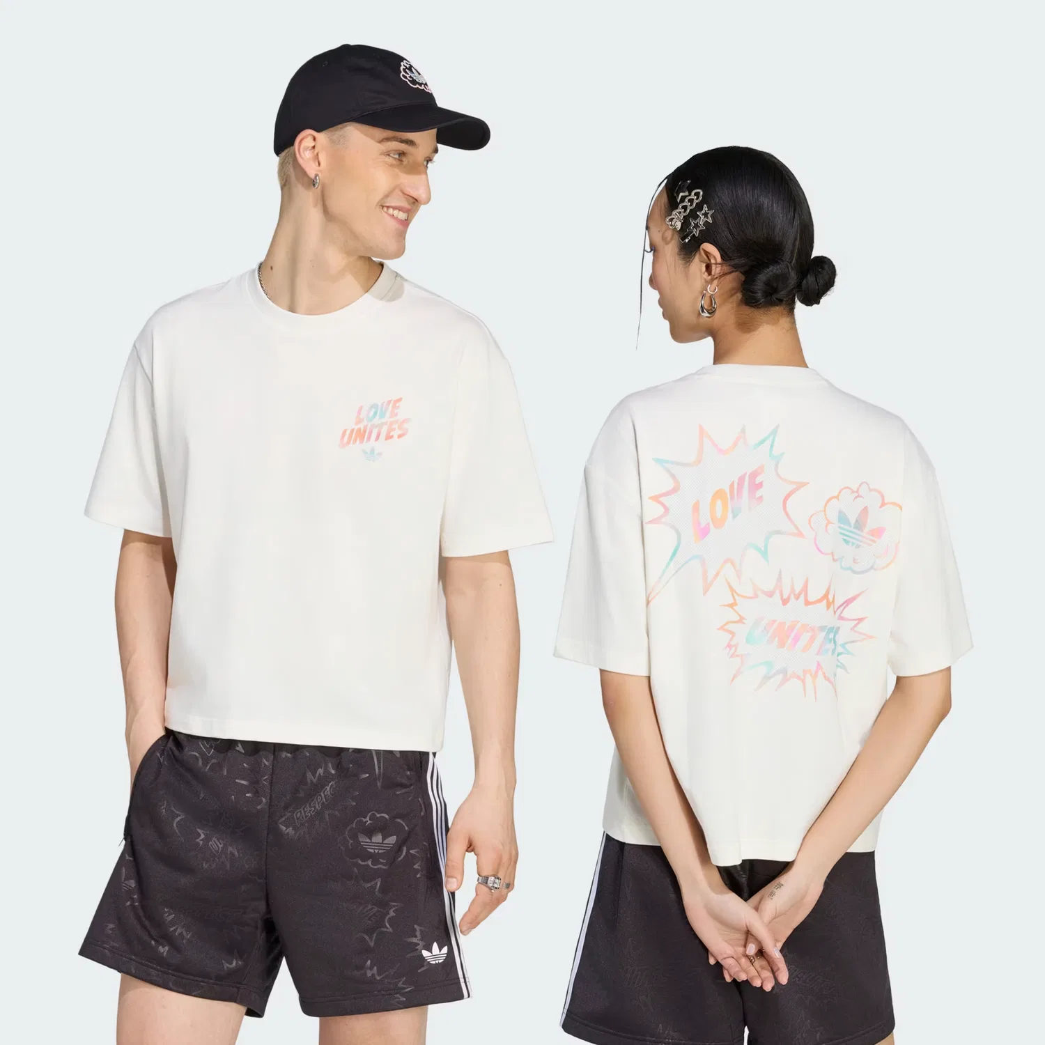 Футболка свободного кроя Love Unites Graphic Tee Adidas Originals, белый — фото 3