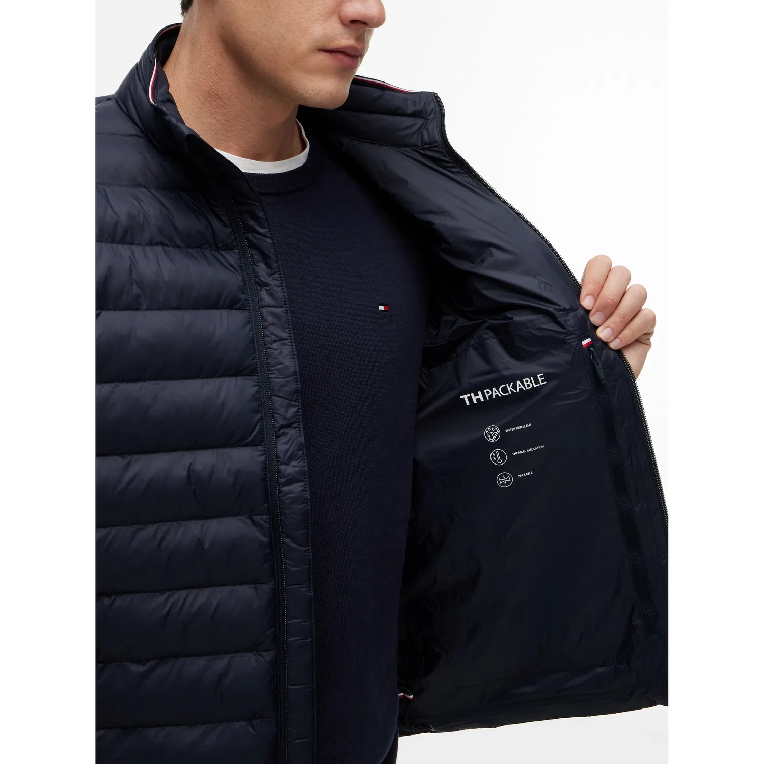 Мужская стеганая куртка CORE PACKABLE RECYCLED JACKET Tommy Hilfiger, Desert Sky — фото 4