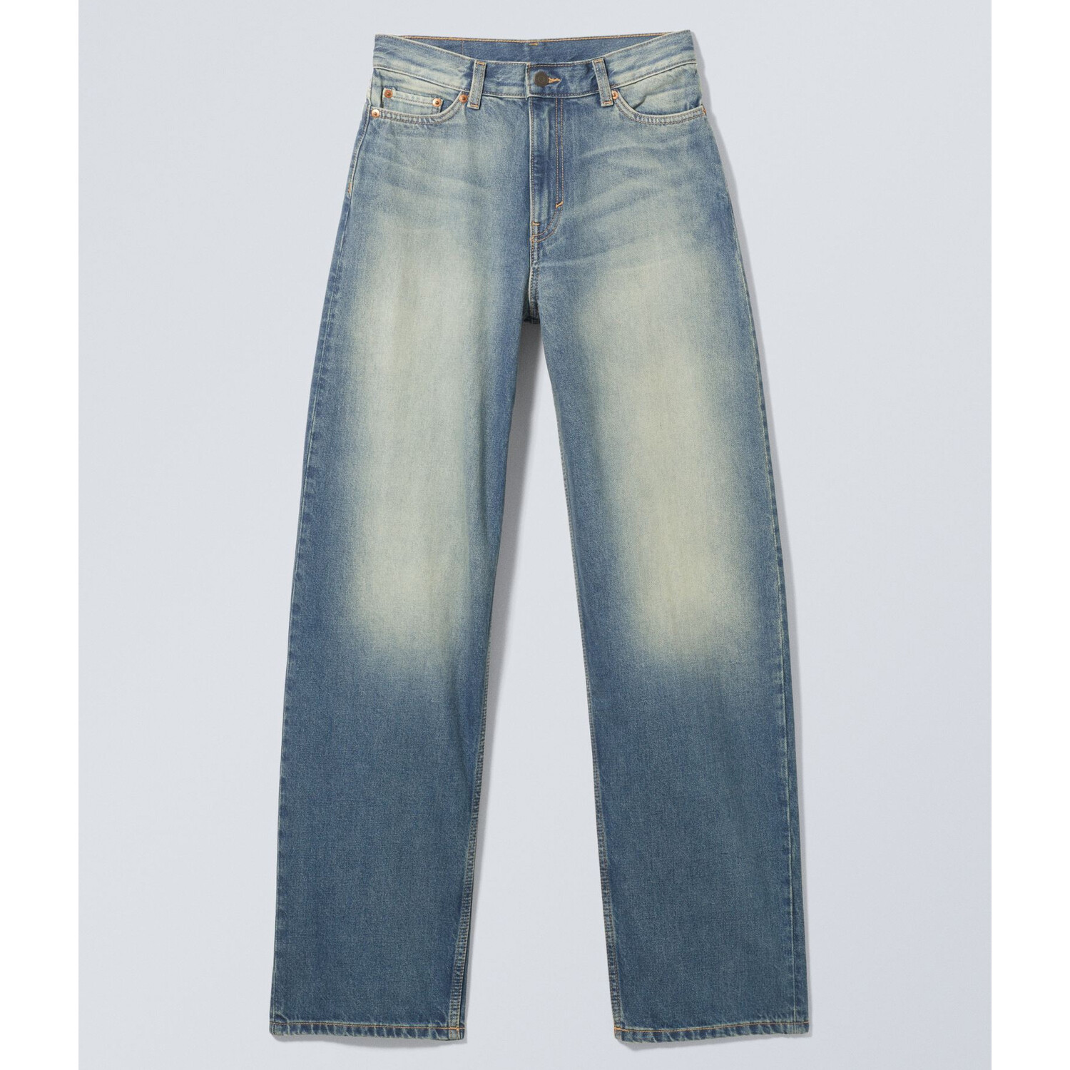 

Джинсы-рейлинг Weekday With A Mid-rise Waist And Straight Legs, джекпот-синий