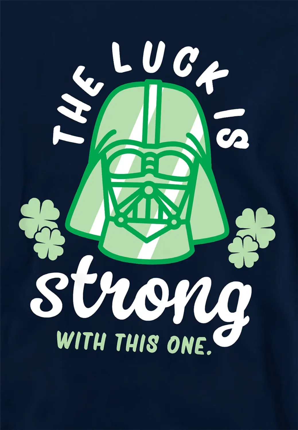 Детский худи с принтом Star Wars Vader Strong Luck Disney, Navy — фото 2