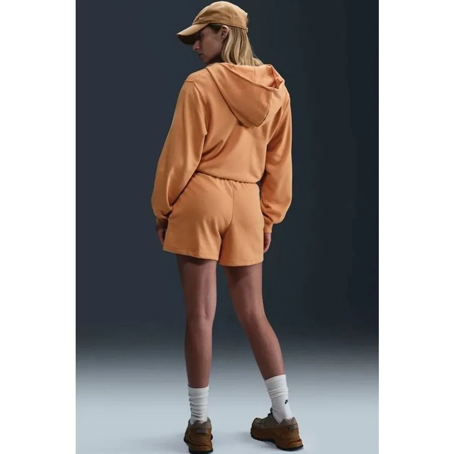 Женские шорты из футера с принтом Sportswear Chill Terry Nike, Оранжевый — фото 4