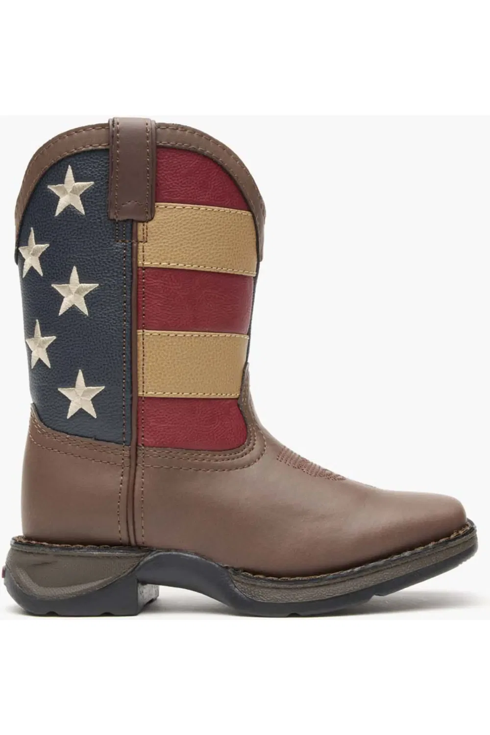 Детские ботинки вестерн с квадратным носком Lil' Rebelby Durango, Brown And Union Flag