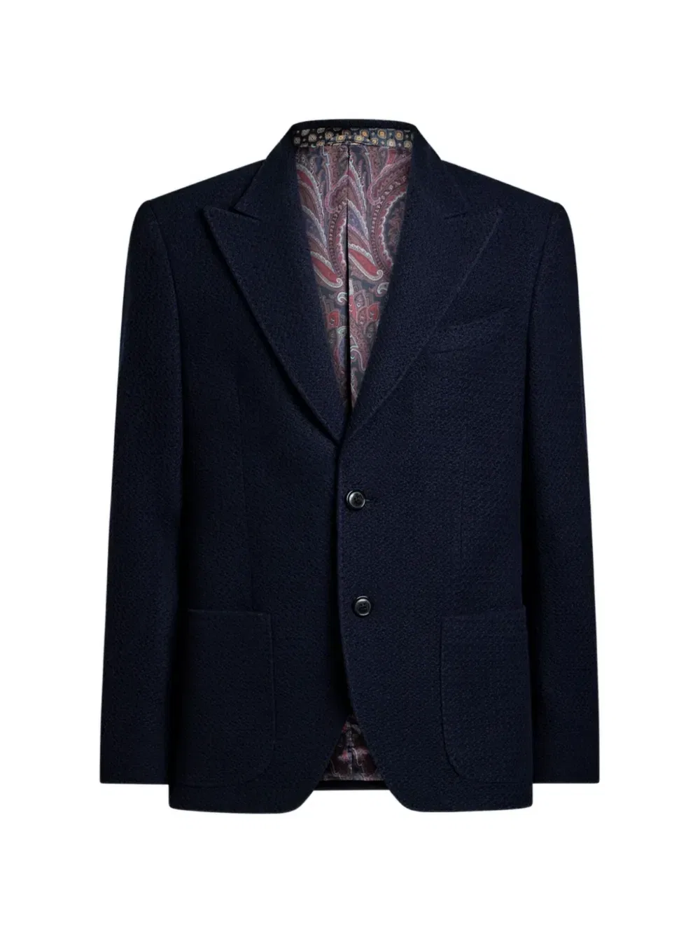 Однобортный пиджак из смеси шерсти и кашемира Etro, синий