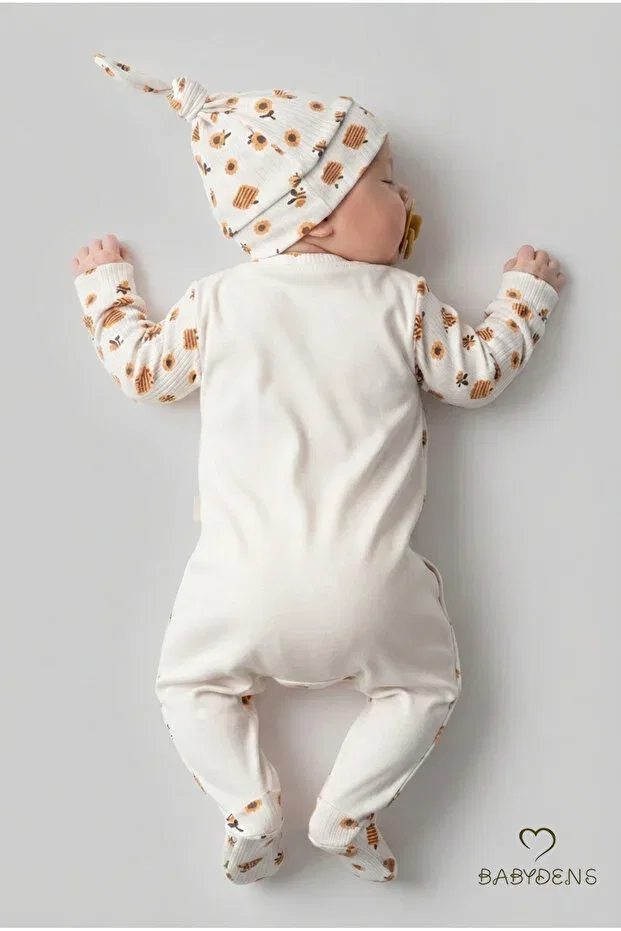 Детский комбинезон для новорожденных с принтом Aunt'S honey Babyden'S, Ecru — фото 4