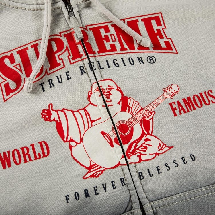 Футболка Supreme x True Religion Zip Up Hooded Sweatshirt Light