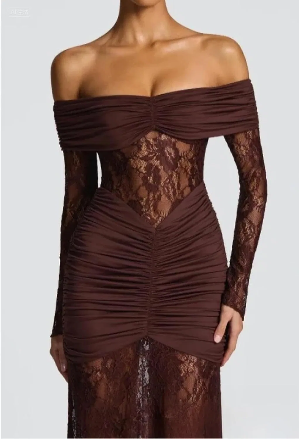 Женское вечернее платье с кружевом Bodycon Off shoulder, 2 — фото 4