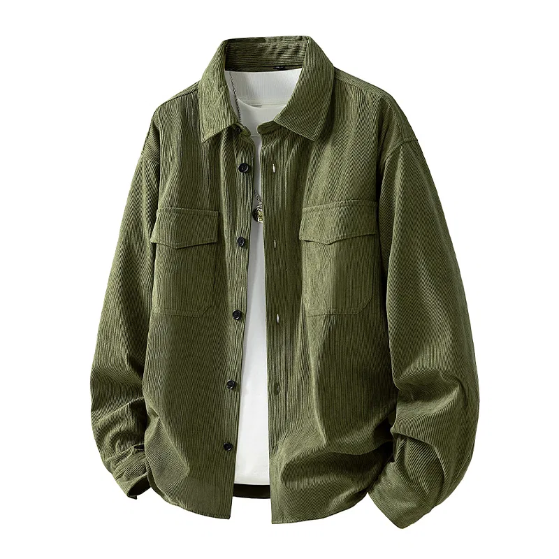 Детская рубашка свободного кроя с карманом Red Bean, Army Green