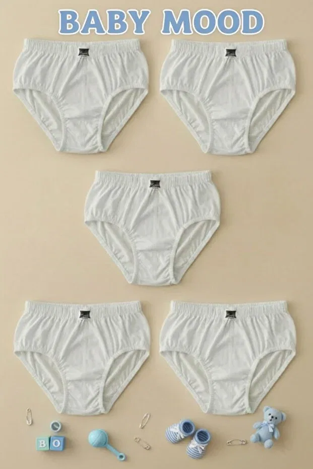 Детские трусы для мальчиков хлопковые набор 5 шт Tutku, White