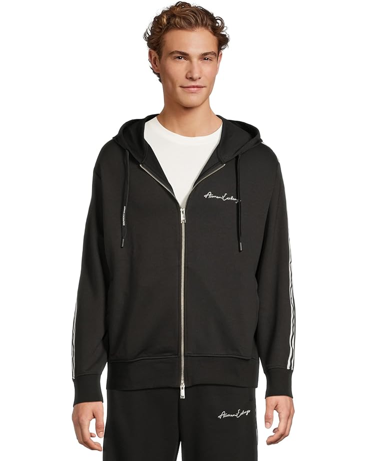 

Толстовка Armani Exchange Signature Logo Zip Up Sweatshirt, черный