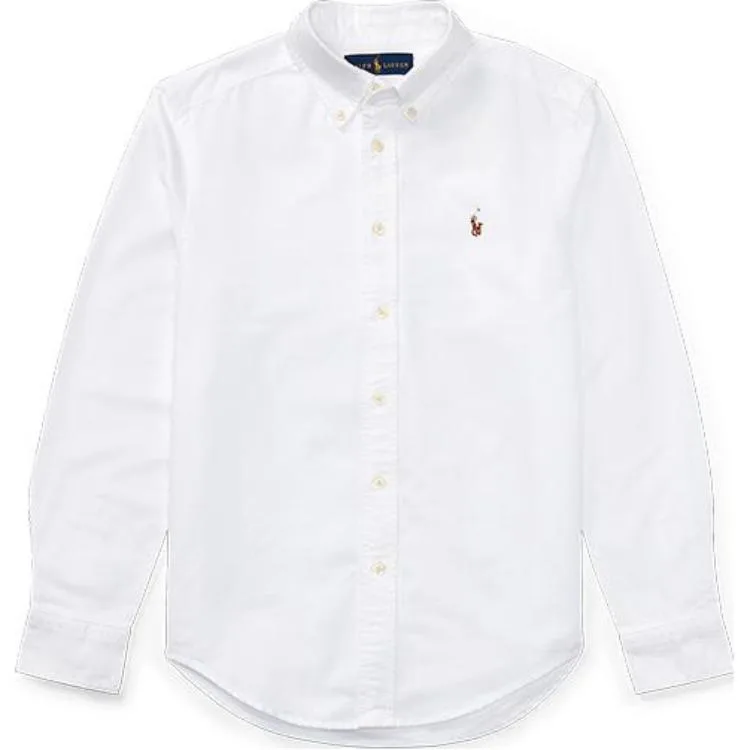 Детская рубашка с лацканом Polo Ralph Lauren, белый