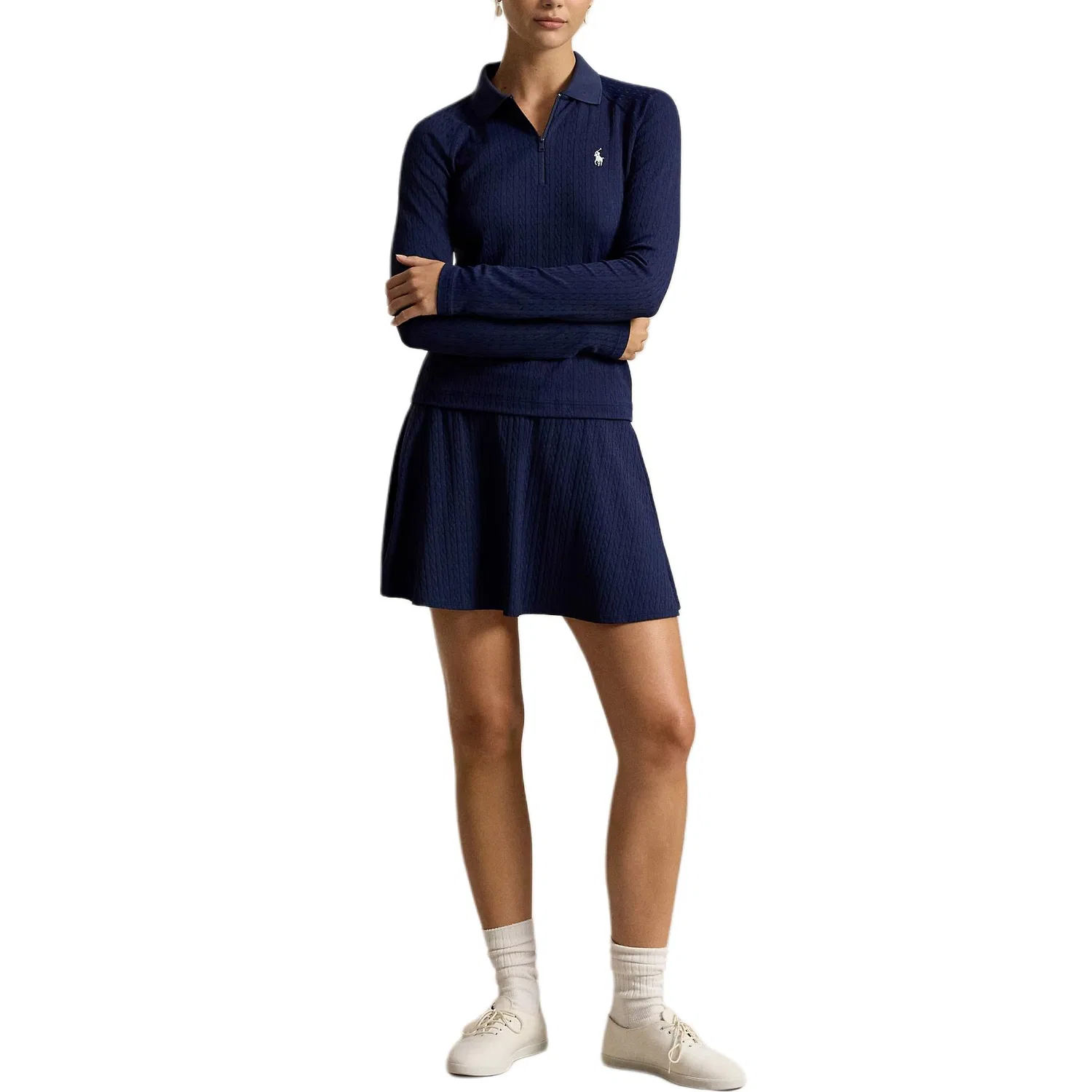 Женское поло с воротником и темно-синим цветом Polo Ralph Lauren, Elegant Dark Blue — фото 4