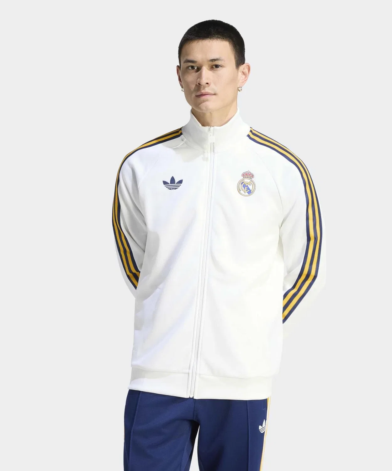 Мужской трек-топ с принтом Real Madrid Originals Adidas, Белый