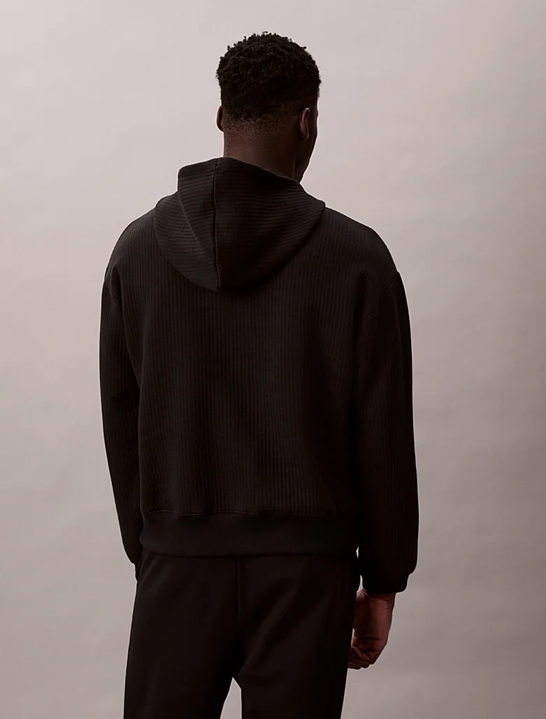 Худи Calvin Klein Quilted Fleece Lounge, черный — фото 4