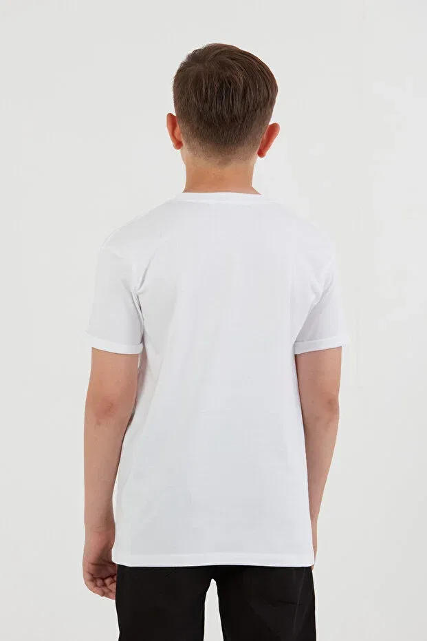 Детская футболка для мальчиков с принтом Fulla Moda, White — фото 4