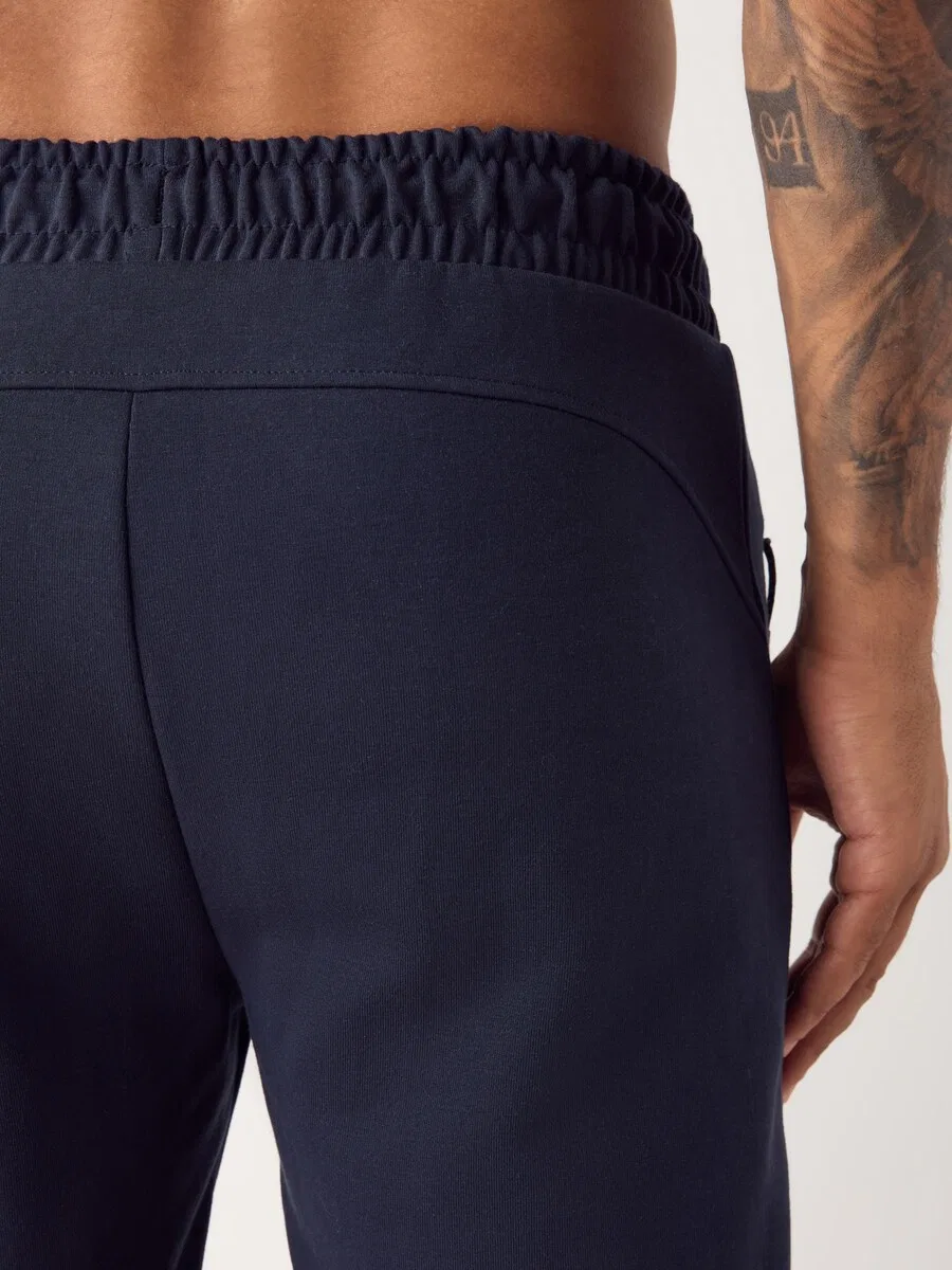 Зауженные брюки Next в стиле «Athleisure» темно-синего цвета — фото 4