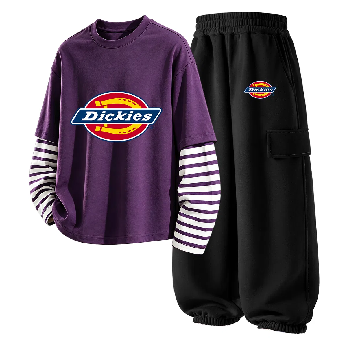 Детский комплект спортивной одежды с принтом Dickies, Purple/Navy Blue — фото 4