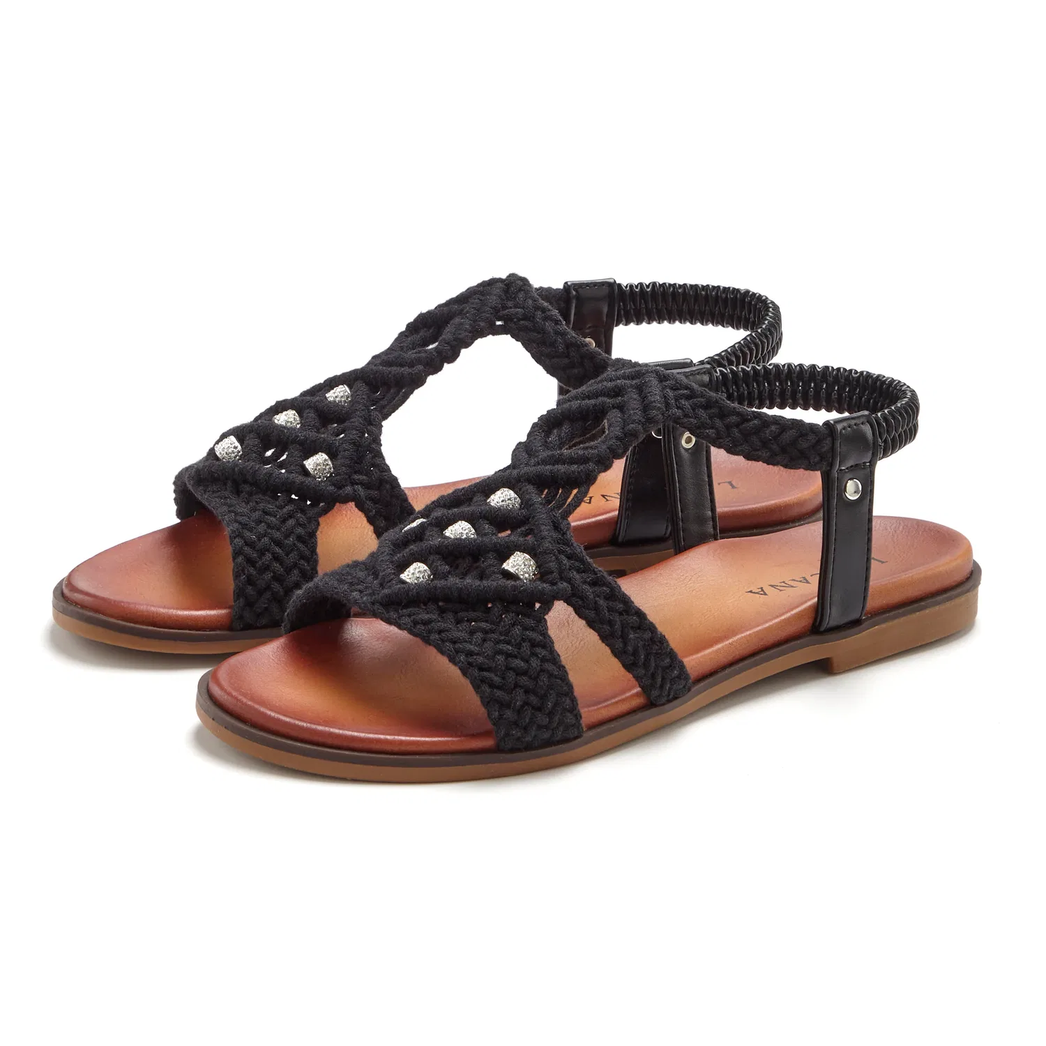 Детские сандалии с блестками LASCANA, Black