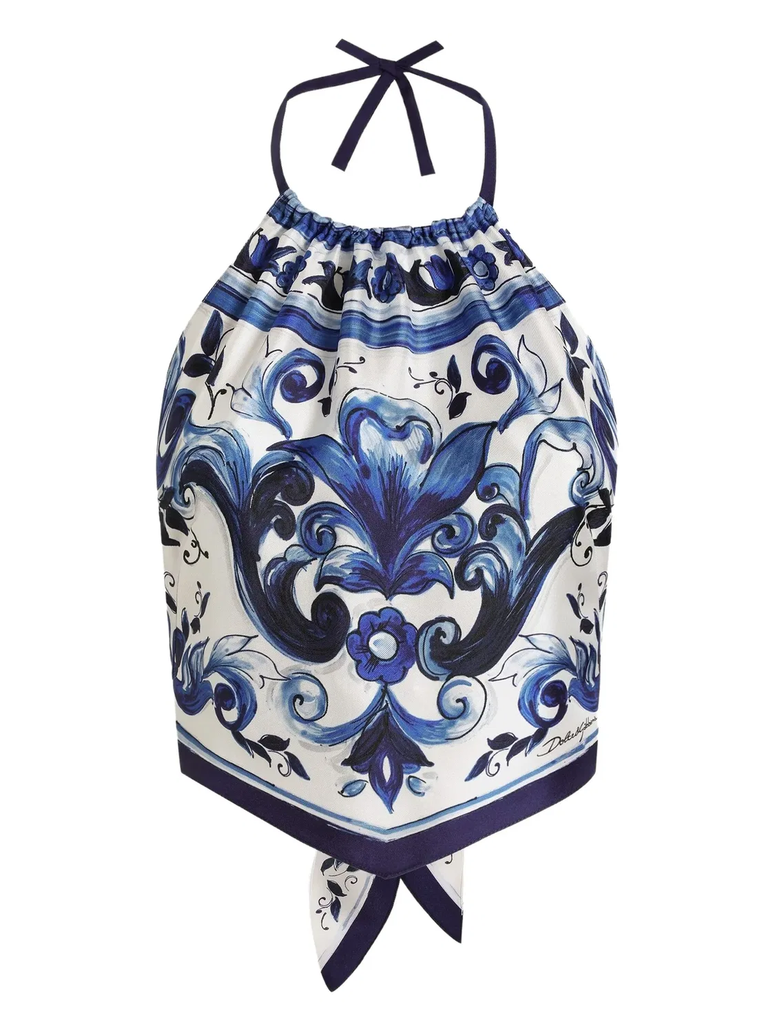 Топ Majolica из шелка Dolce & Gabbana, синий