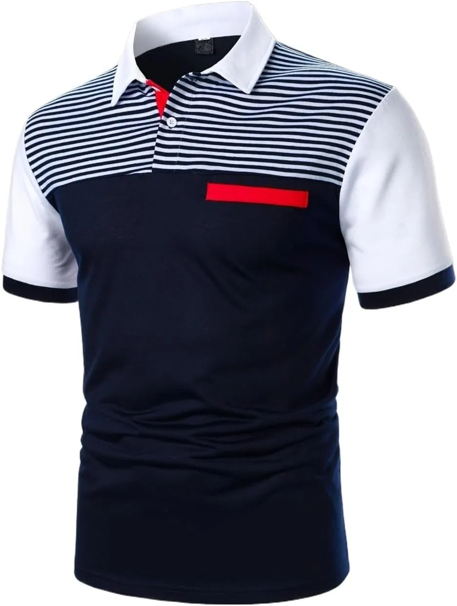 Мужская футболка с цветными полосами, Navy Blue