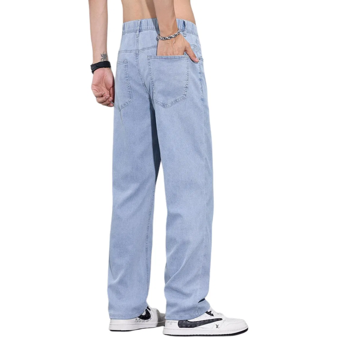 Детские джинсы свободного кроя Tonlion, Light Blue — фото 3