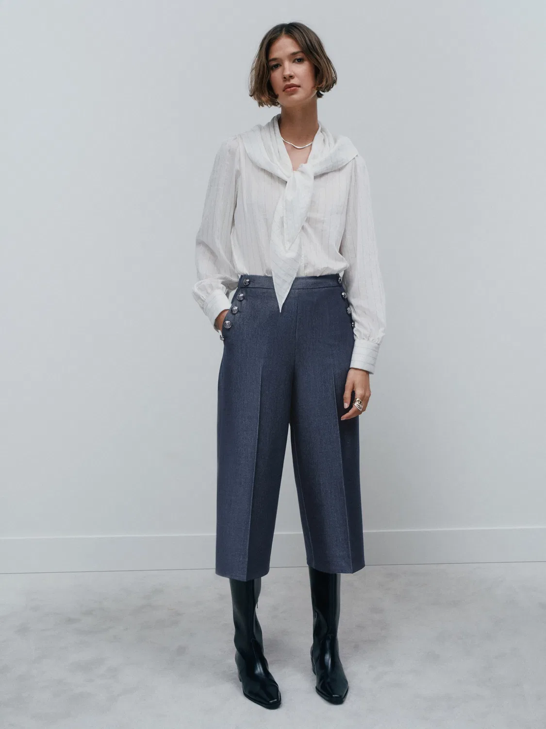Брюки-кюлоты деним-стиль Navy Next, Navy