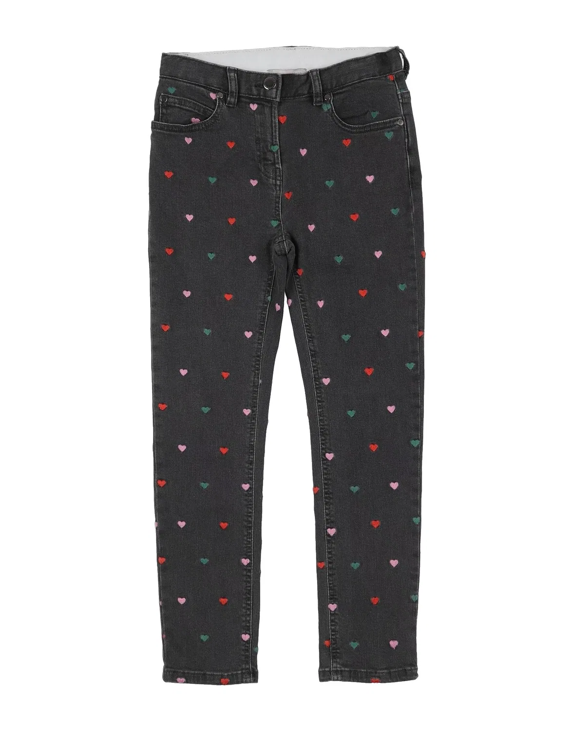Детские джинсы для девочек с вышивкой Stella Mccartney Kids, серый