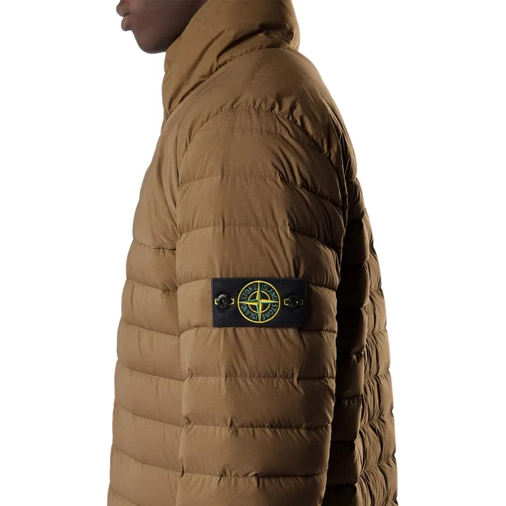 Мужское пуховое пальто с воротником-стойкой Army Green STONE ISLAND, Army Green — фото 4