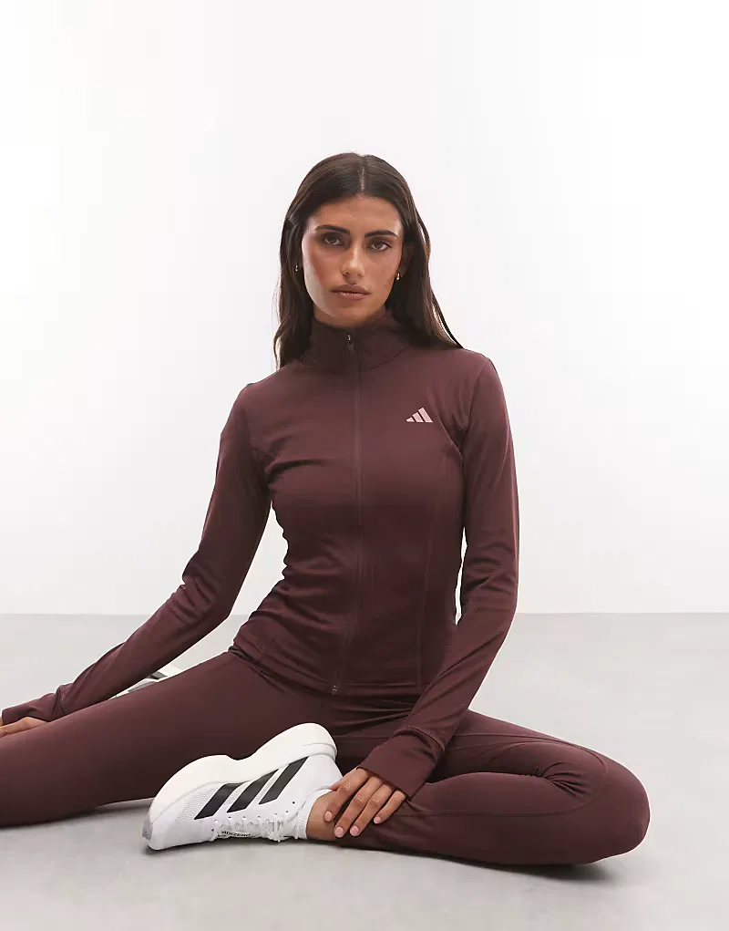 Куртка Adidas Performance Three Stripes Studios на молнии, бордовый