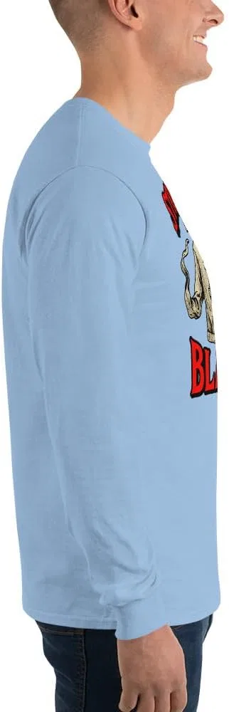 Мужская футболка с длинным рукавом Straightjacket Is the New Black, Light Blue — фото 3