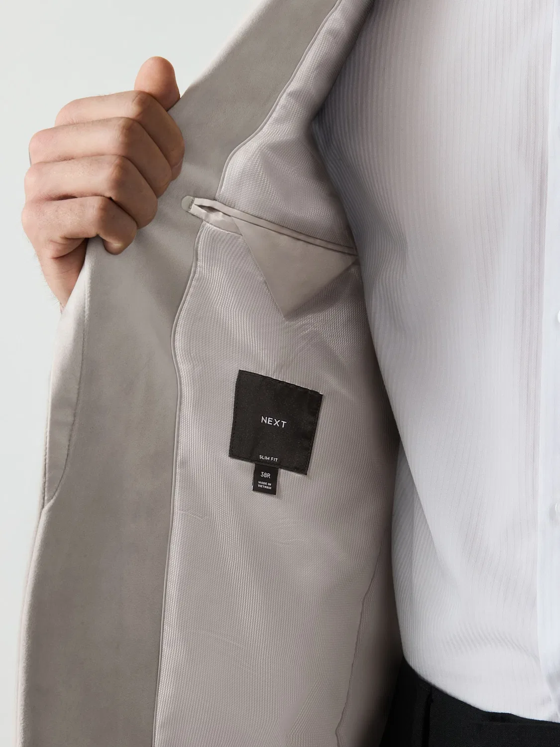 Пиджак из вельвета, с отложным воротником, Slim Fit, Off White Next — фото 4