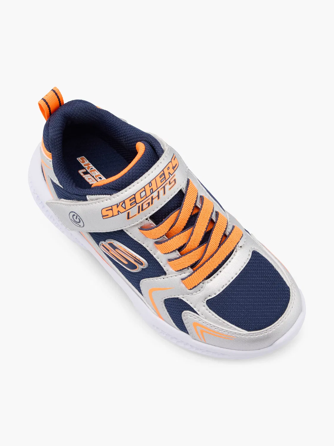 Детские кроссовки с подсветкой Skechers, серебристый — фото 2