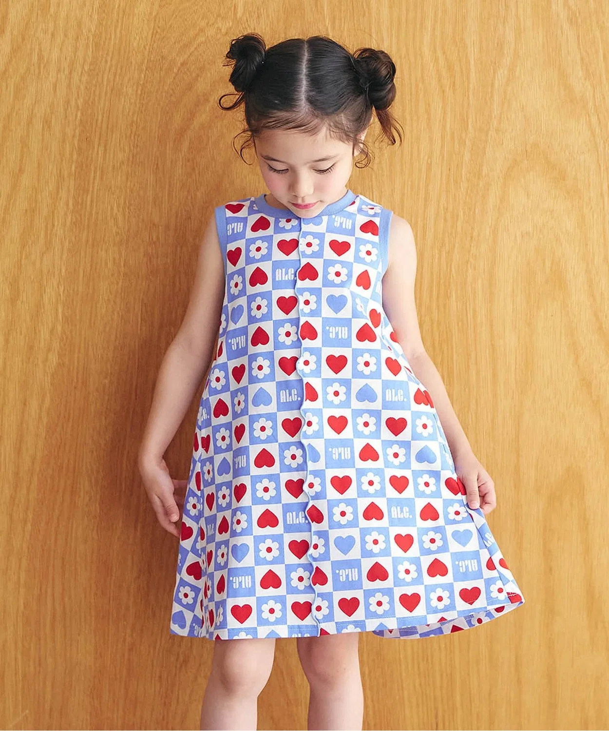 Детское платье без рукавов с принтом Total Pattern Tank Mellow Dress apres les cours, Blue