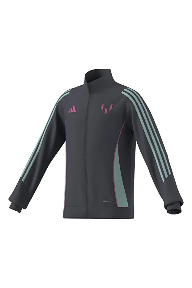 Детское худи для мальчиков с принтом Messi Jkt Y Adidas, Anthracite