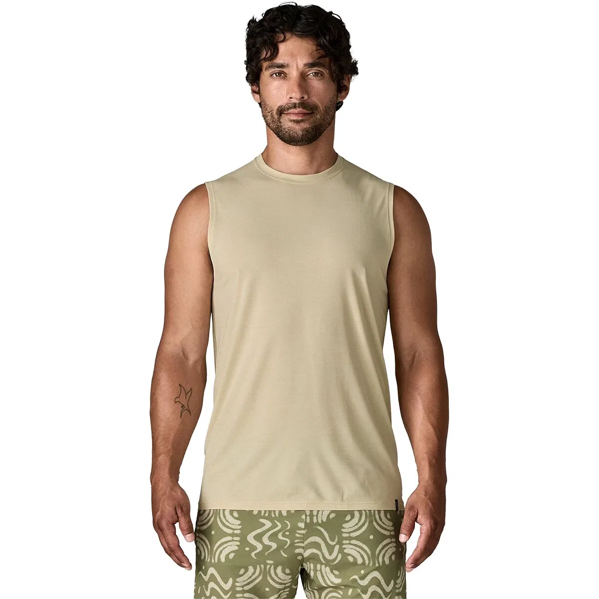 Мужской топ без рукавов Capilene Cool Ultra Tank Top Patagonia, Pumice/Dyno White X-Dye