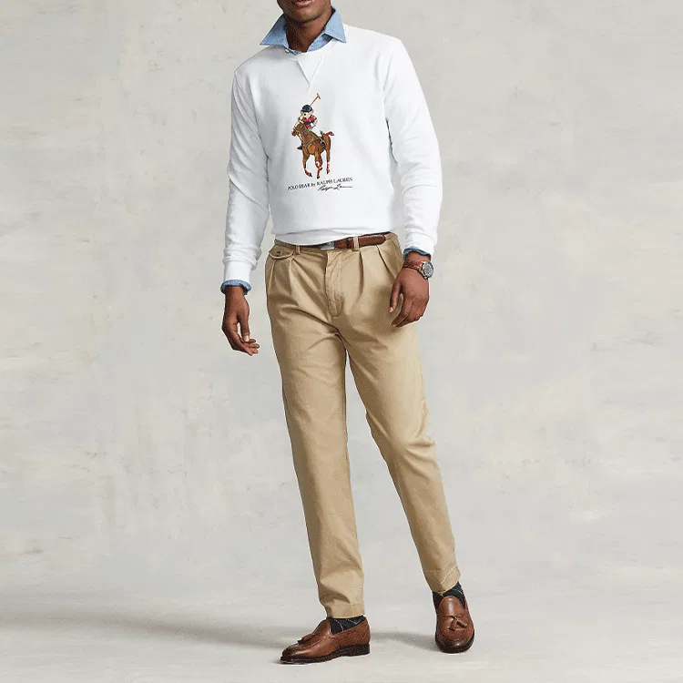 Мужской свитшот с принтом Polo Bear Big Pony Polo Ralph Lauren, White — фото 3