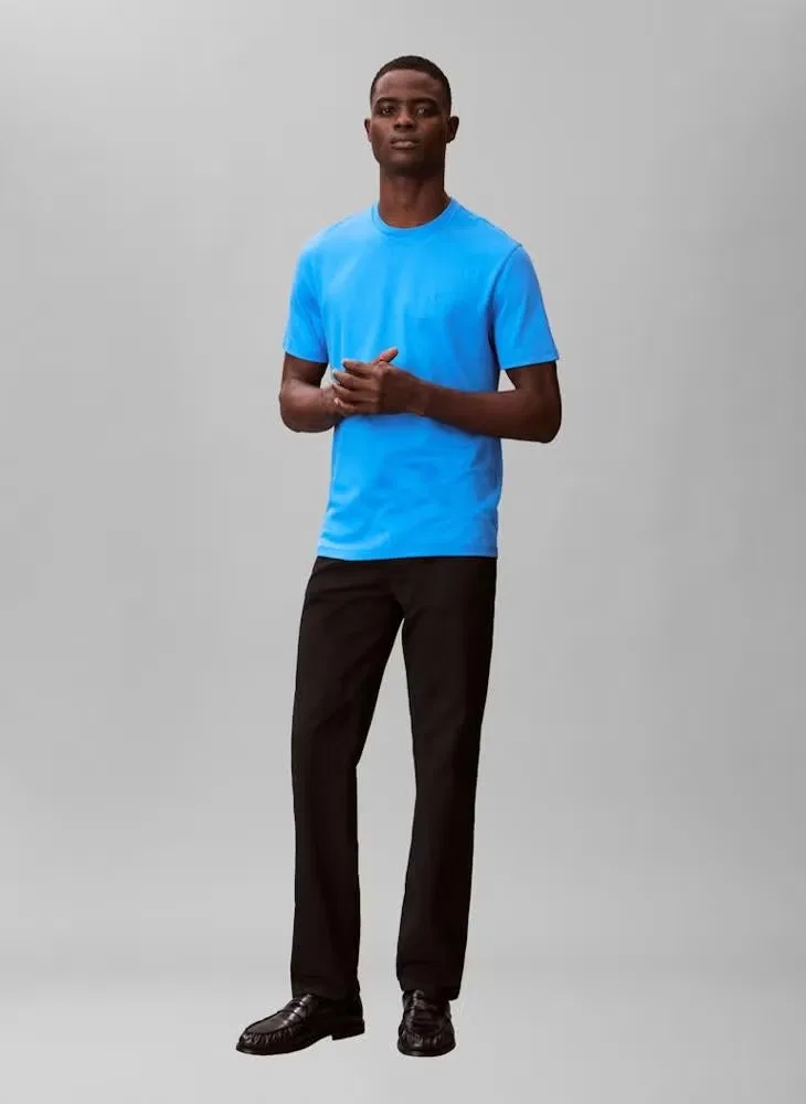 Футболка из хлопка пима с коротким рукавом, модель Pima cotton, Calvin Klein, синий — фото 4